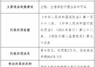 辽宁华鼎保险销售公司被罚2万元：出租、出借保险代理业务许可证