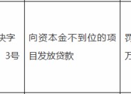 中国银行上海市杨浦支行被罚35万元：因向资本金不到位的项目发放贷款