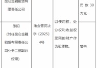 昆仑金融租赁被罚30万元：因以使用权、处分权和收益权受限的财产作为租赁物