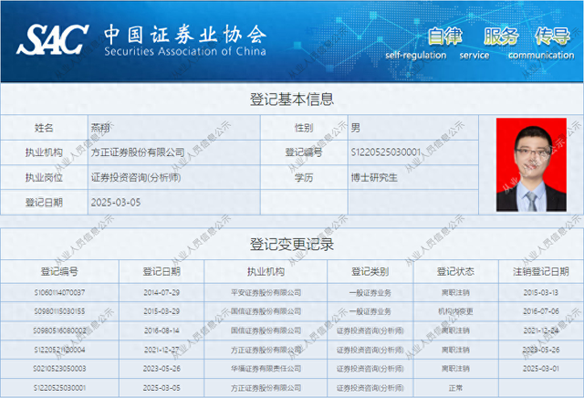 燕翔重回方正证券任首席经济学家，研究所已流失多员大将